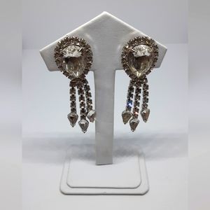 Beautiful Vintage Cocktail Clip On Earrings